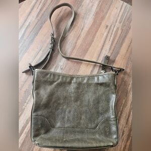 Frye Melissa Crossbody Hobo Leather Purse, Olive Green